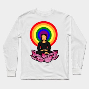 Gay lesbian meditation mental health wellness Long Sleeve T-Shirt